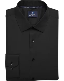 Ben Sherman Slim Fit Dobby Dress Shirt, Black Teardrop