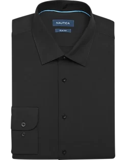 Nautica Slim Fit Four-Way Stretch Dress Shirt, Black
