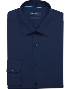 Nautica Slim Fit Four-Way Stretch Dress Shirt, Navy