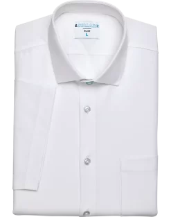 &Collar Pacific Slim Fit Stain-Resistant Short Sleeve Dress Shirt, White