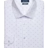 Nautica Slim Fit Four-Way Stretch Dress Shirt, White Print
