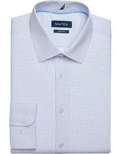 Nautica Slim Fit Four-Way Stretch Dress Shirt, Blue Dot