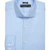 Pronto Uomo Classic Fit Spread Collar Dress Shirt, Blue Herringbone