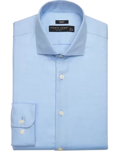 Pronto Uomo Slim Fit Dress Shirt, Blue Herringbone