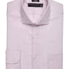 Pronto Uomo Slim Fit Spread Collar Dress Shirt, Pink Check