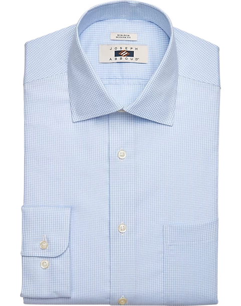 Joseph Abboud Modern Fit Spread Collar Dress Shirt, Blue Gingham