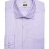 Joseph Abboud Classic Fit Spread Collar Dress Shirt, Lavender Tonal Plaid
