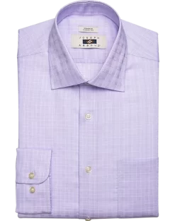 Joseph Abboud Classic Fit Spread Collar Dress Shirt, Lavender Tonal Plaid