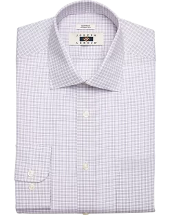 Joseph Abboud Classic Fit Spread Collar Dress Shirt, Burgundy Grid
