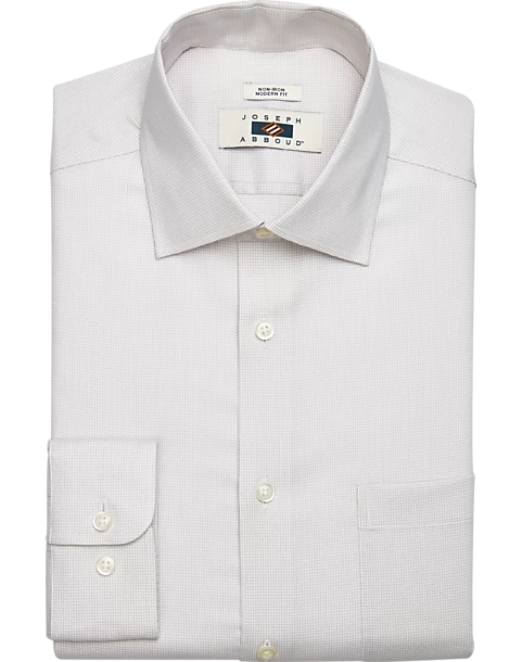 Joseph Abboud Modern Fit Dress Shirt, Khaki Tonal Check