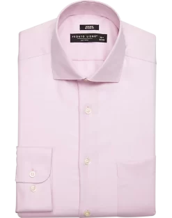 Pronto Uomo Modern Fit Spread Collar Dress Shirt, Pink Herringbone