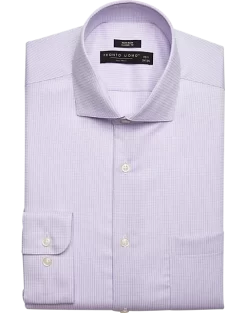 Pronto Uomo Classic Fit Spread Collar Dress Shirt, Lavender Check