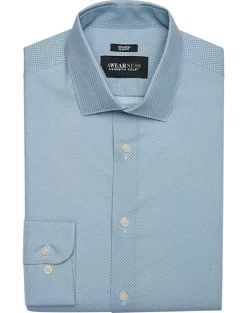 Awearness Kenneth Cole Slim Fit Spread Collar Dress Shirt, Teal Check