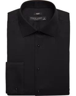 Pronto Uomo Slim Fit French Cuff Tuxedo Formal Shirt, Black