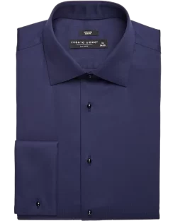 Pronto Uomo Slim Fit French Cuff Tuxedo Formal Shirt, Navy