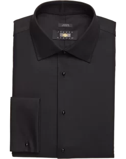 Joseph Abboud Modern Fit French Cuff Tuxedo Formal Shirt, Black