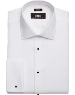 Joseph Abboud Classic Fit French Cuff Tuxedo Formal Shirt, White