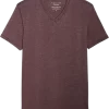 Lucky Brand Burnout Modern Fit V-Neck T-Shirt, Burgundy Burnout