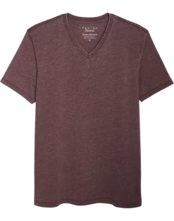 Lucky Brand Burnout Modern Fit V-Neck T-Shirt, Burgundy Burnout