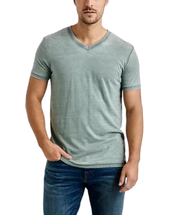 Lucky Brand Burnout Modern Fit V-Neck T-Shirt, Olive