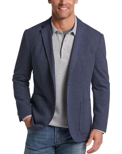 Michael Strahan Modern Fit 2 Button Soft Jacket, Blue