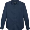Awearness Kenneth Cole Slim Fit Sport Shirt, Navy Fine Stripe