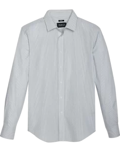 Awearness Kenneth Cole Slim Fit Spread Collar Sport Shirt, Light Green Diamond Stripe