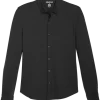 Awearness Kenneth Cole Slim Fit Spread Collar Sport Shirt, Black