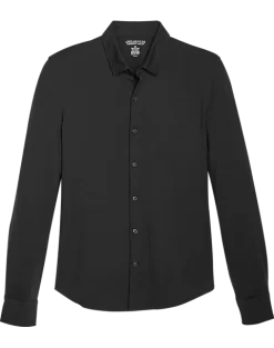 Awearness Kenneth Cole Slim Fit Spread Collar Sport Shirt, Black