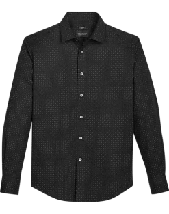 Awearness Kenneth Cole Slim Fit Spread Collar Sport Shirt, Black