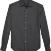 Awearness Kenneth Cole Slim Fit Sport Shirt, Black Mesh Pattern