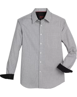 Egara Slim Fit Sport Shirt, Black & White Houndstooth