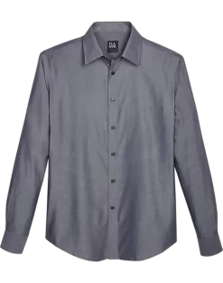 Jos. A. Bank Traveler Collection Slim Fit Spread Collar Sport Shirt, Black Melange Chevron