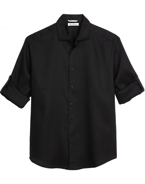 Cubavera Modern Fit Long Sleeve Linen-Blend Shirt, White - Image 2