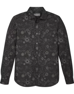 Paisley & Gray Slim Fit Spread Collar Sport Shirt, Black Floral