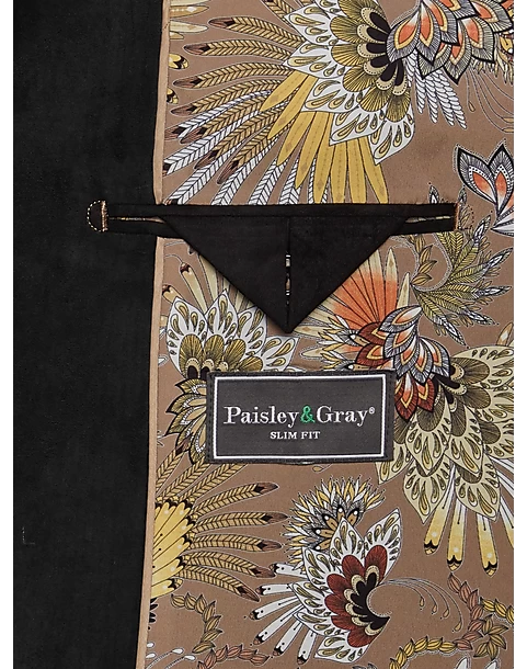 Paisley & Gray Slim Fit Military Coat, Black - Image 3