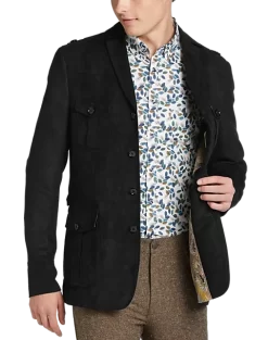 Paisley & Gray Slim Fit Military Coat, Black