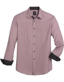 Michael Strahan Modern Fit Sport Shirt, Red Stripe