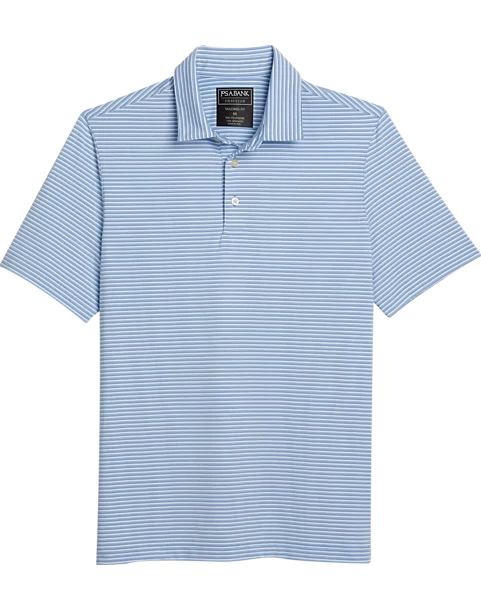 Jos. A. Bank Traveler Collection Modern Fit Polo, Light Blue Stripe