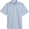 Joseph Abboud Modern Fit Spread Collar Sport Shirt, Light Blue Mini Floral
