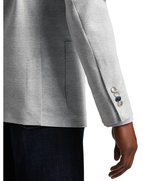 Michael Strahan Modern Fit Knit Soft Jacket, Silver Glen Plaid - Image 2