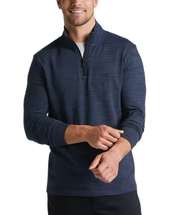 Awearness Kenneth Cole Slim Fit 1/4 Zip Sweater, Navy Space Dye