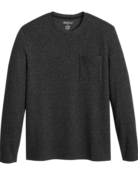Awearness Kenneth Cole Slim Fit Crew Neck Long Sleeve T-Shirt, Black