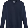 Awearness Kenneth Cole Slim Fit V-Neck Long Sleeve T-Shirt, Navy