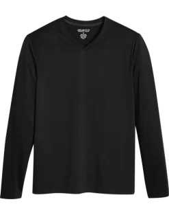 Awearness Kenneth Cole Slim Fit V-Neck Long Sleeve T-Shirt, Black