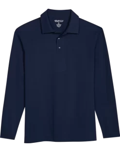Awearness Kenneth Cole Modern Fit Long Sleeve Polo, Navy