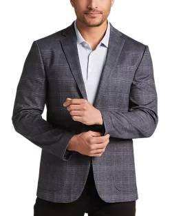 Awearness Kenneth Cole Slim Fit Knit Sport Coat, Navy Plaid