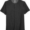 Awearness Kenneth Cole Modern Fit Short Sleeve Henley, Black