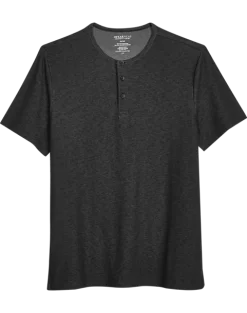 Awearness Kenneth Cole Modern Fit Short Sleeve Henley, Black