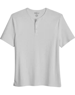 Awearness Kenneth Cole Modern Fit Short Sleeve Henley, Light Gray